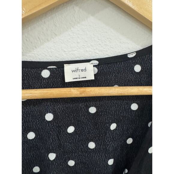 Wilfred black and white polka dot vneck blouse - Picture 2 of 6